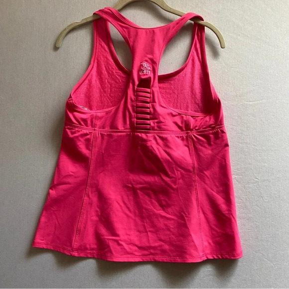 Trina Turk Recreation Hot Pink workout Athletic Tank Top Sz L - Picture 2 of 8